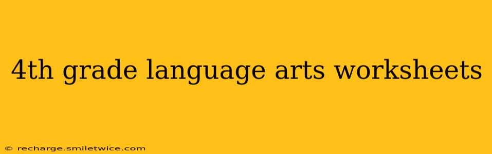 4th grade language arts worksheets