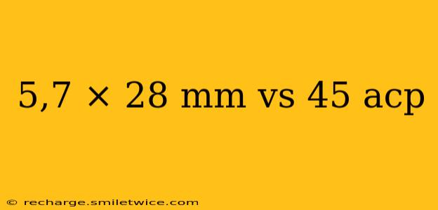 5,7 × 28 mm vs 45 acp