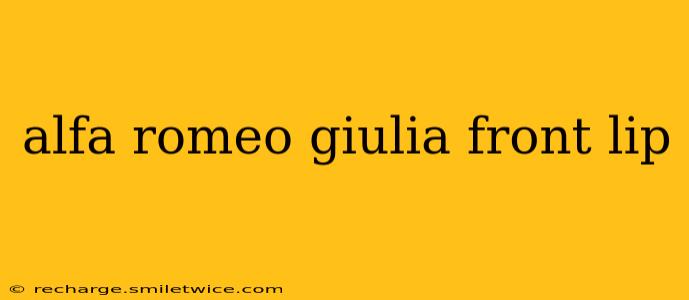alfa romeo giulia front lip