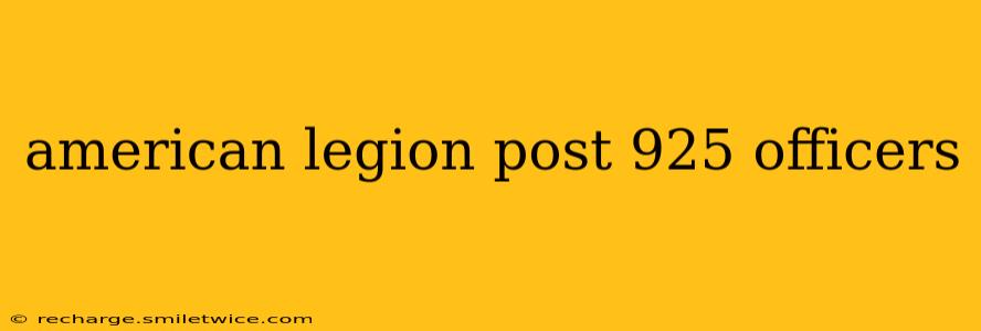american legion post 925 officers