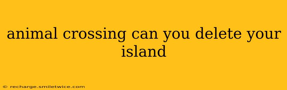 animal crossing can you delete your island