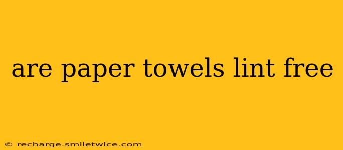 are paper towels lint free