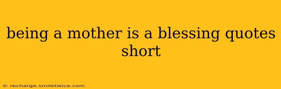 being a mother is a blessing quotes short