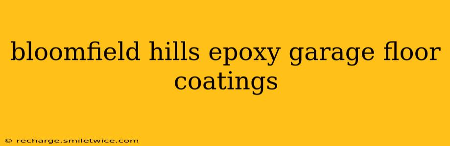 bloomfield hills epoxy garage floor coatings