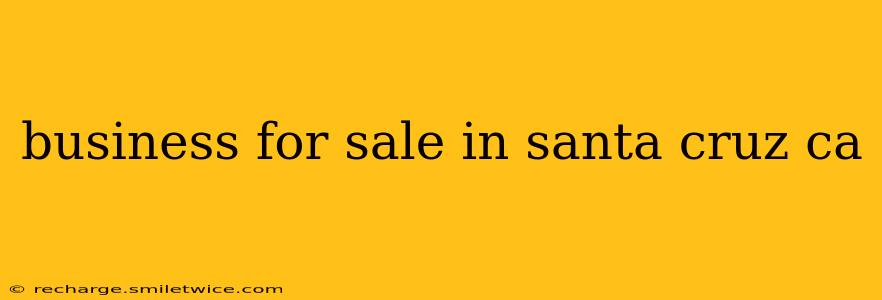 business for sale in santa cruz ca