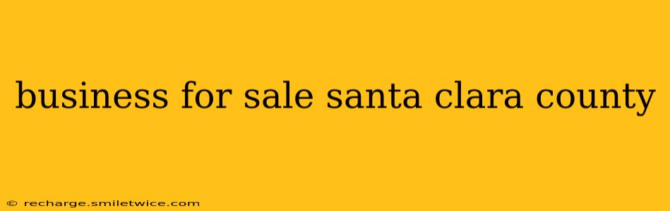 business for sale santa clara county