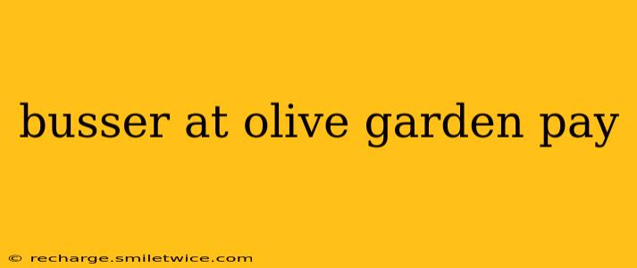 busser at olive garden pay