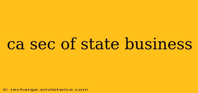 ca sec of state business