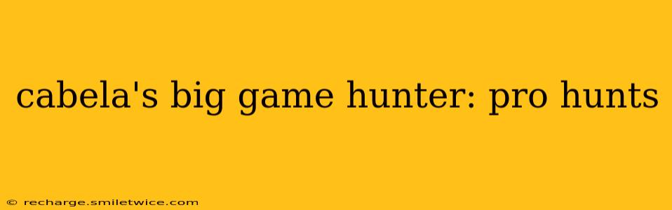 cabela's big game hunter: pro hunts