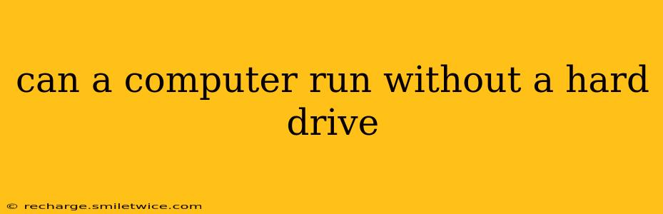 can a computer run without a hard drive