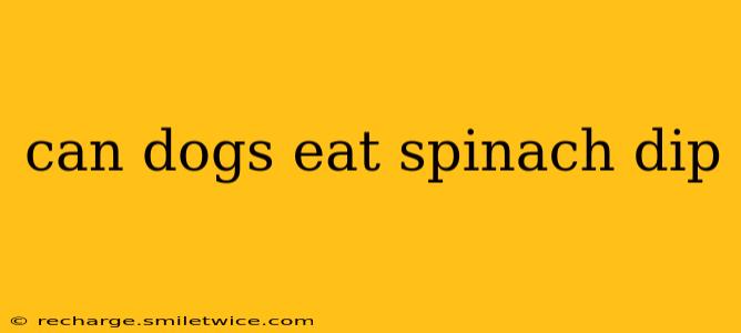 can dogs eat spinach dip