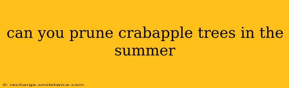 can you prune crabapple trees in the summer