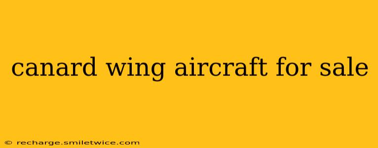 canard wing aircraft for sale