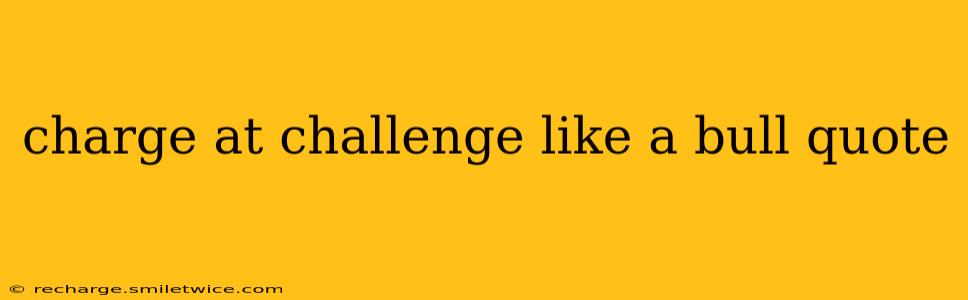 charge at challenge like a bull quote