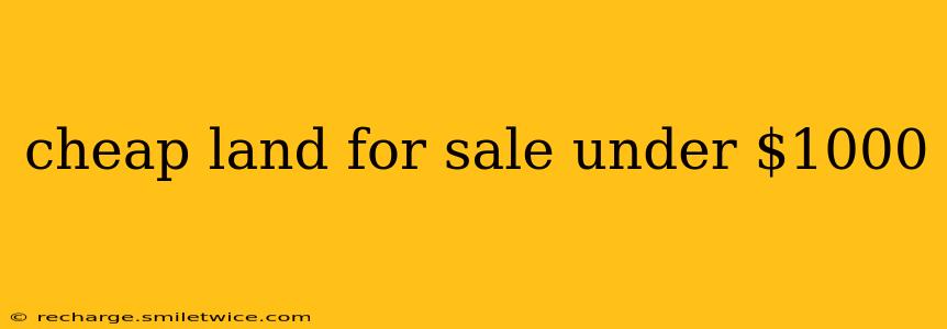cheap land for sale under $1000