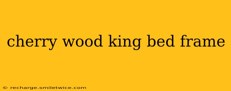 cherry wood king bed frame