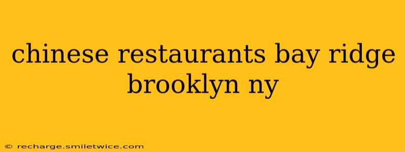 chinese restaurants bay ridge brooklyn ny