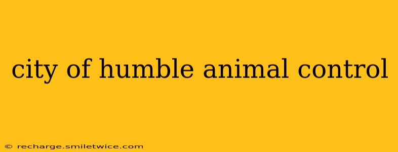 city of humble animal control