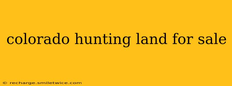colorado hunting land for sale