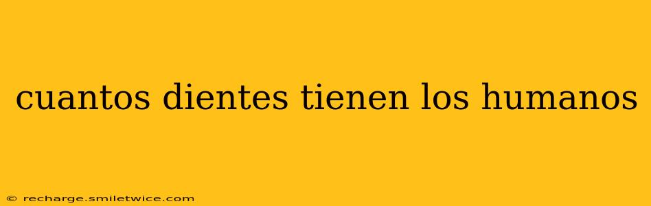 cuantos dientes tienen los humanos