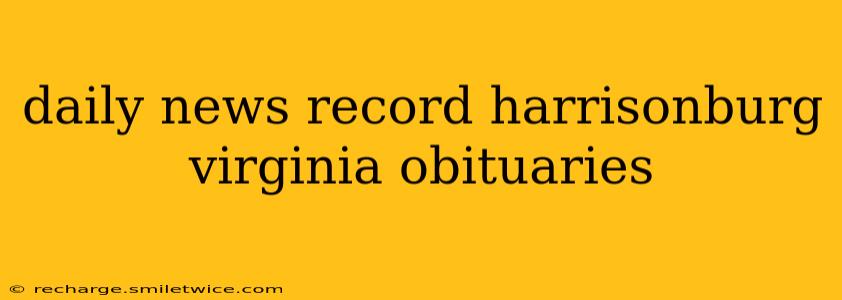 daily news record harrisonburg virginia obituaries