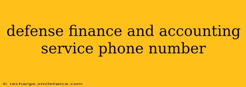 defense finance and accounting service phone number