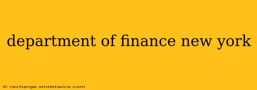 department of finance new york