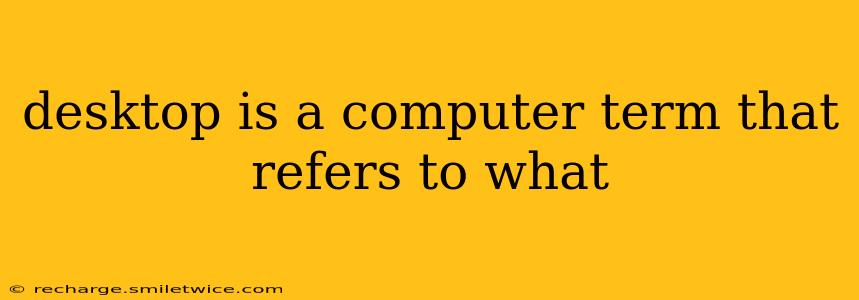 desktop is a computer term that refers to what