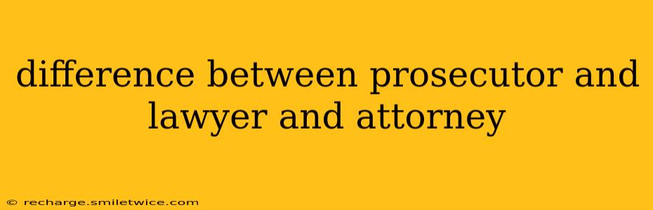 difference between prosecutor and lawyer and attorney