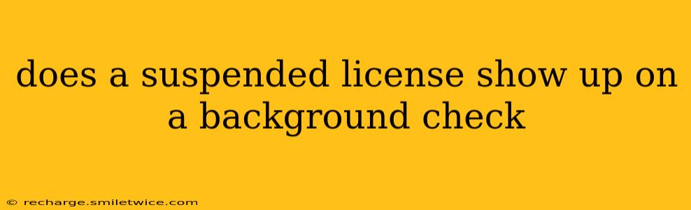 does a suspended license show up on a background check
