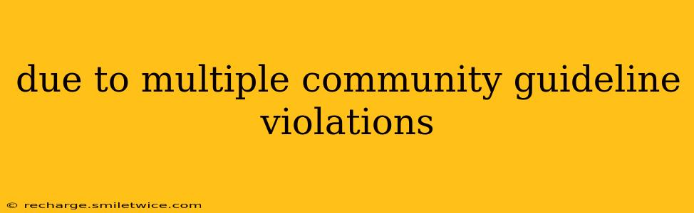 due to multiple community guideline violations