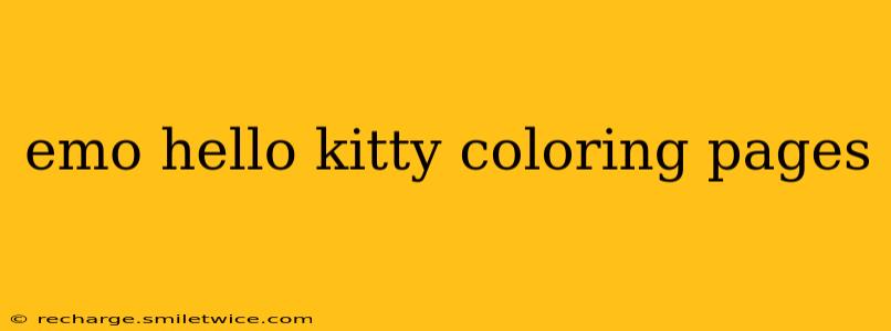 emo hello kitty coloring pages