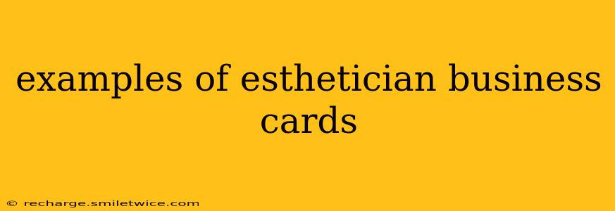 examples of esthetician business cards