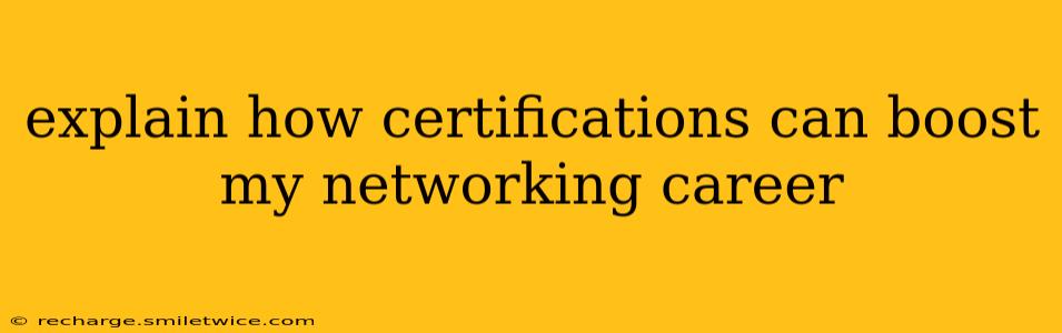 explain how certifications can boost my networking career