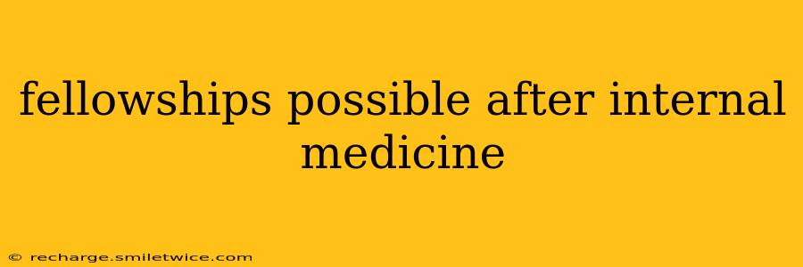 fellowships possible after internal medicine