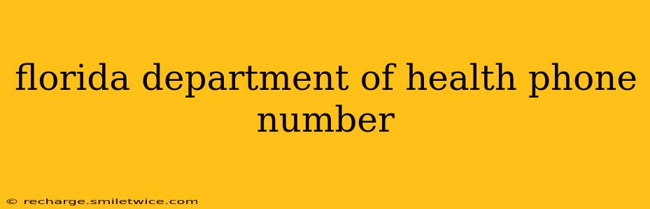 florida department of health phone number
