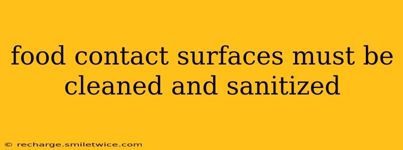 food contact surfaces must be cleaned and sanitized