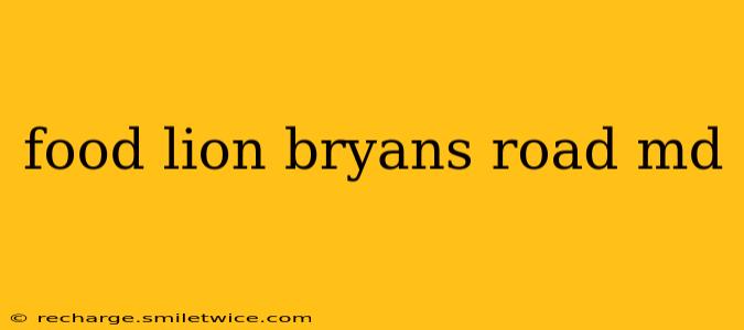 food lion bryans road md