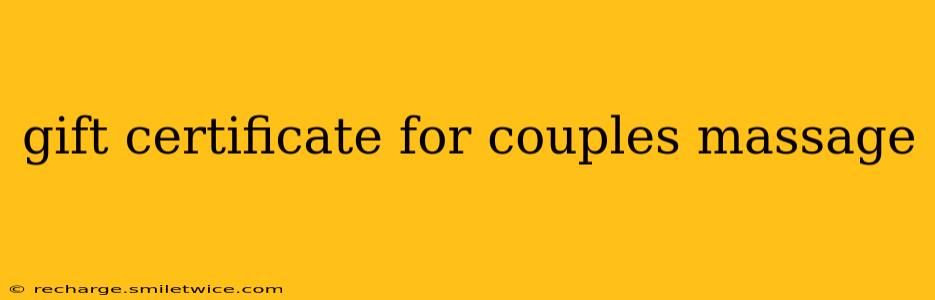 gift certificate for couples massage