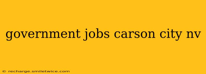 government jobs carson city nv