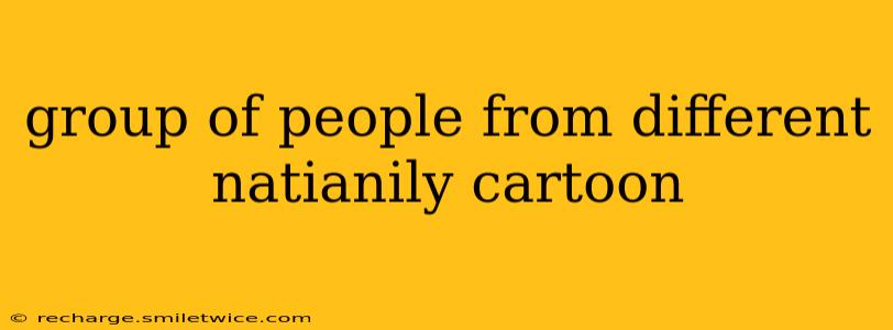 group of people from different natianily cartoon