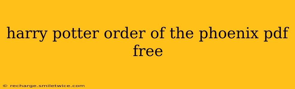 harry potter order of the phoenix pdf free
