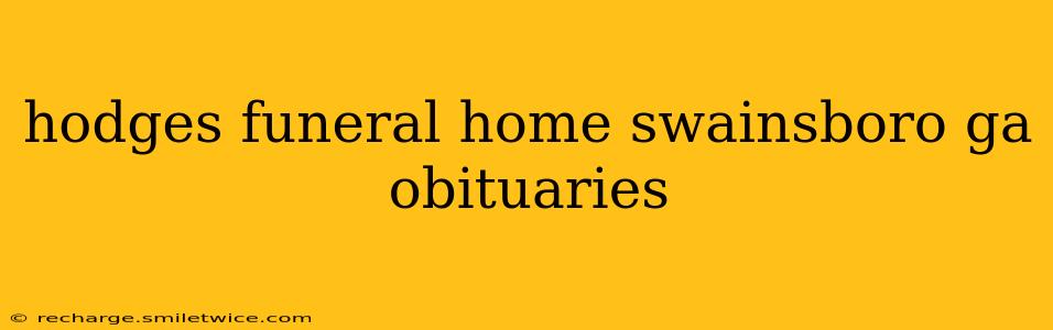 hodges funeral home swainsboro ga obituaries