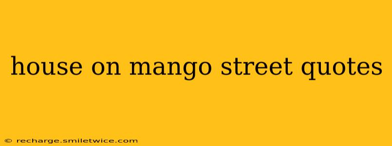 house on mango street quotes