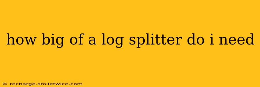 how big of a log splitter do i need