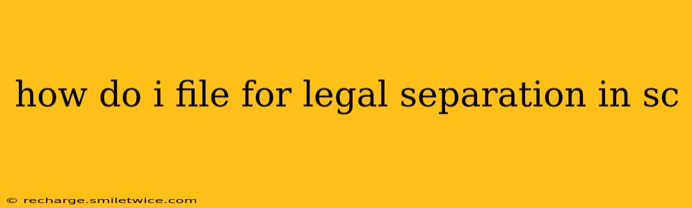 how do i file for legal separation in sc