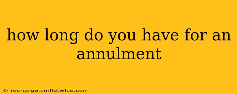 how long do you have for an annulment