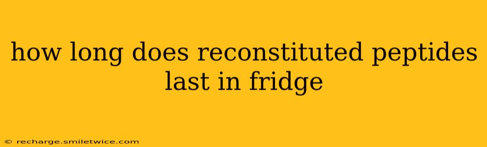 how long does reconstituted peptides last in fridge