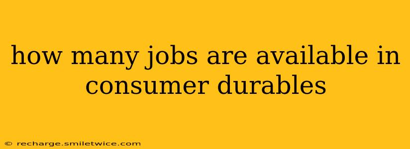 how many jobs are available in consumer durables