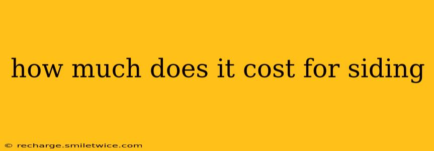 how much does it cost for siding